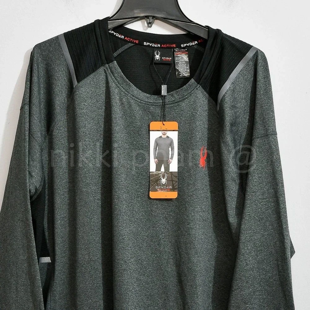 Spyder Active Men’s Long Sleeve T-Shirt in gray - Picture 1 of 4